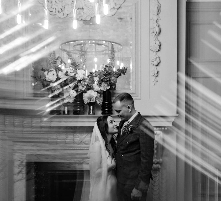 Long exposure photographic effect for bride and groom photography at Old Marylebone townhall  