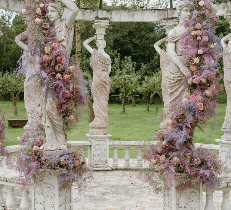 Bandstand features twirling floral design to the front