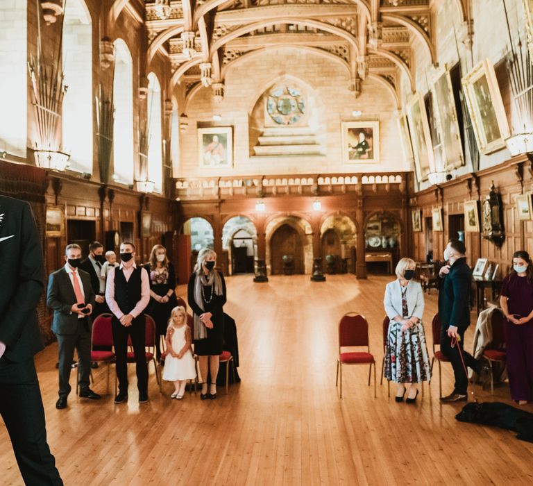 Bamburgh Castle ready for wedding ceremony as guests line the aisle