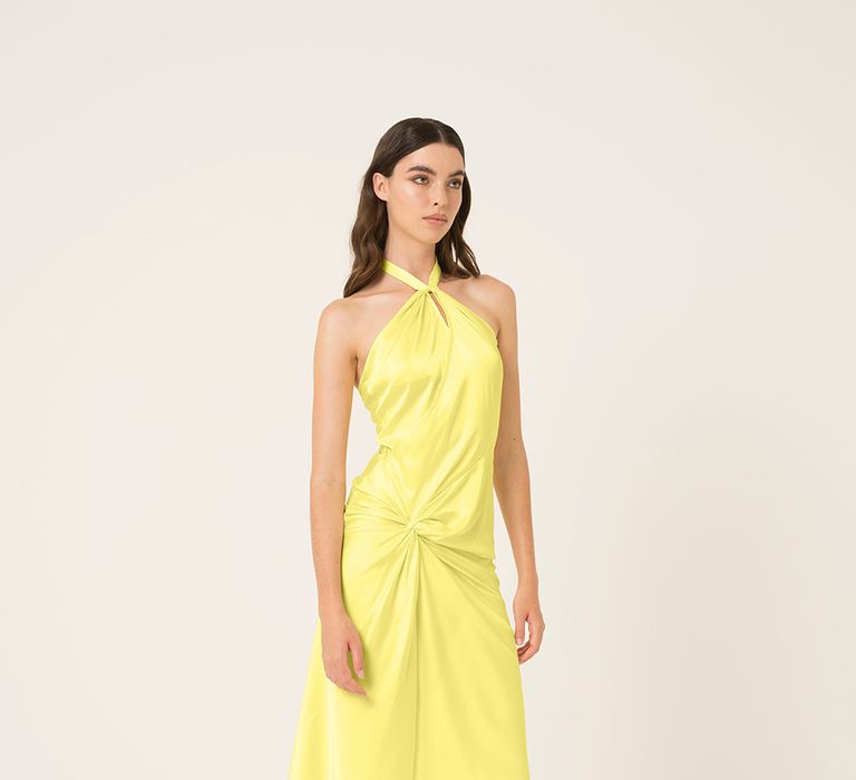 Lemon yellow bridesmaid dress from wolf and badger 