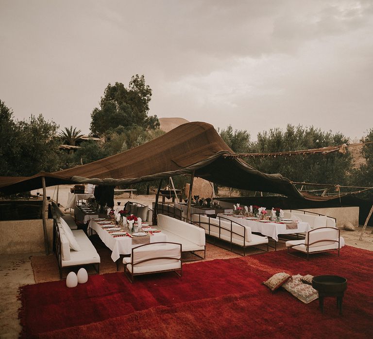 Moroccan tent rehearsal dinner 