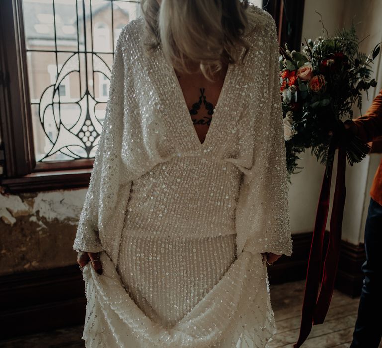 Bride in ASOS Wedding Dress