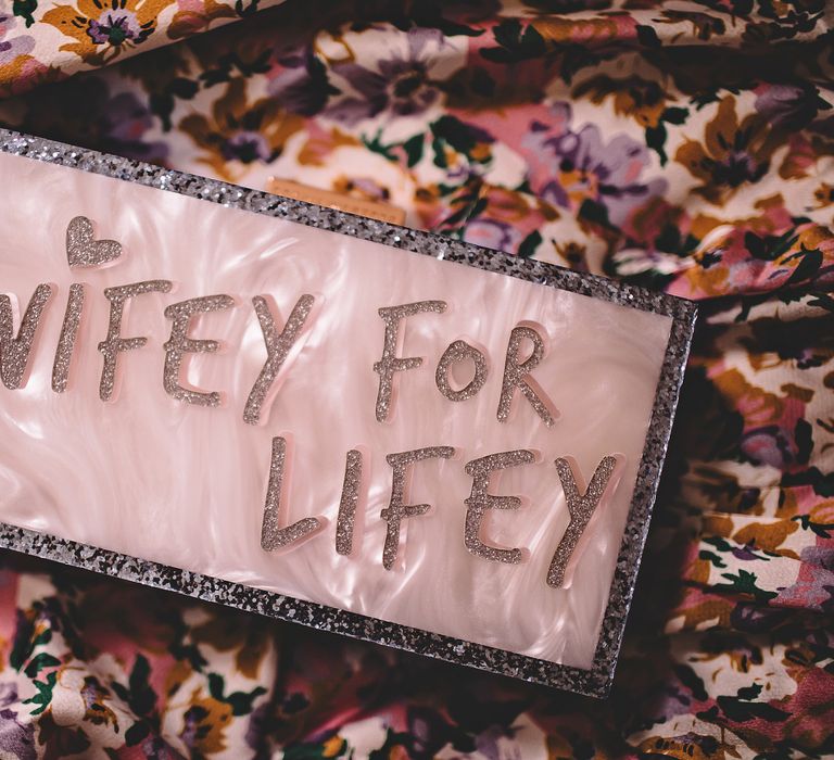 'Wifey For Lifey' pin on floral dress