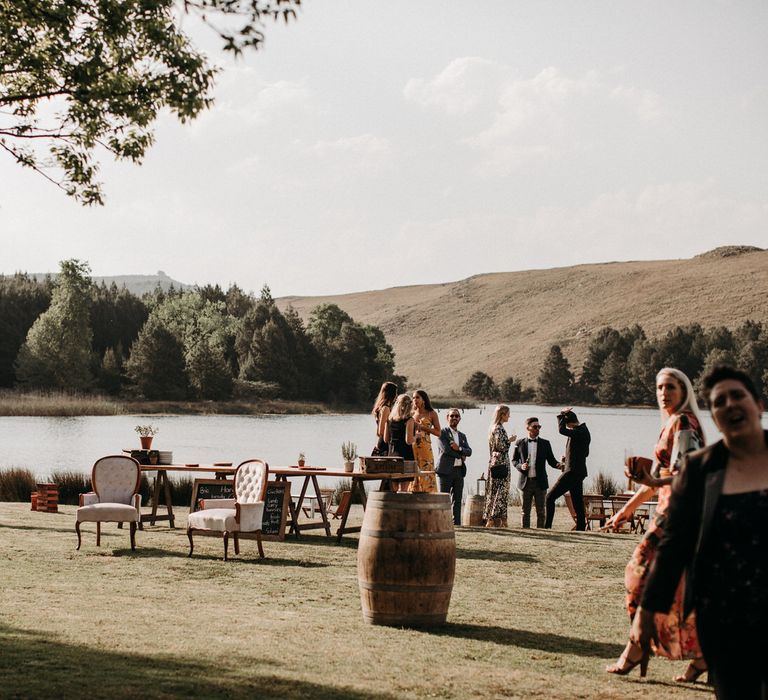 Outdoor wedding reception in the South African countryside