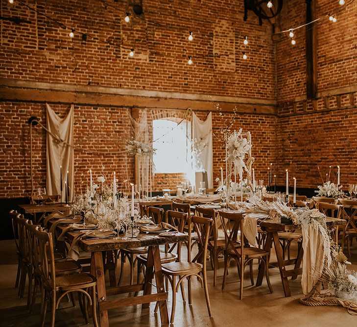 Rustic barn wedding inspiration with natural and neutral wedding decor 