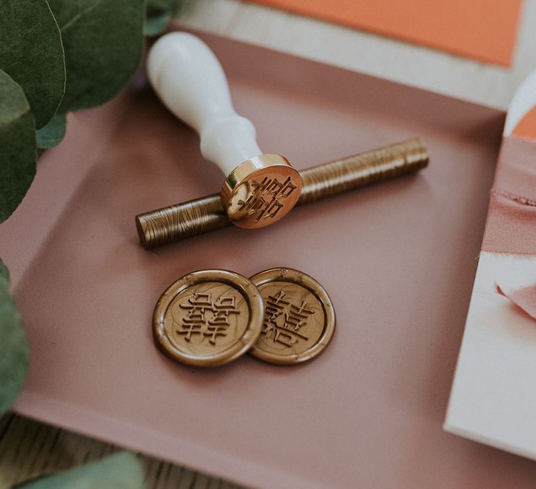 Asian wax seal and stamp 