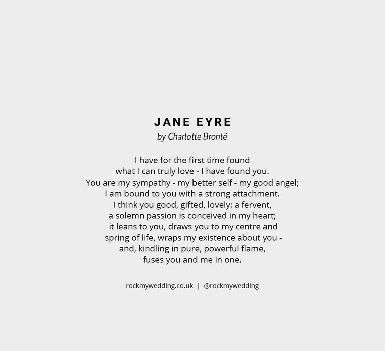 Jane Eyre by Charlotte Bronte | Wedding readings from books