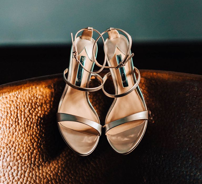 Metallic gold bridal shoes from Sophia Webster 