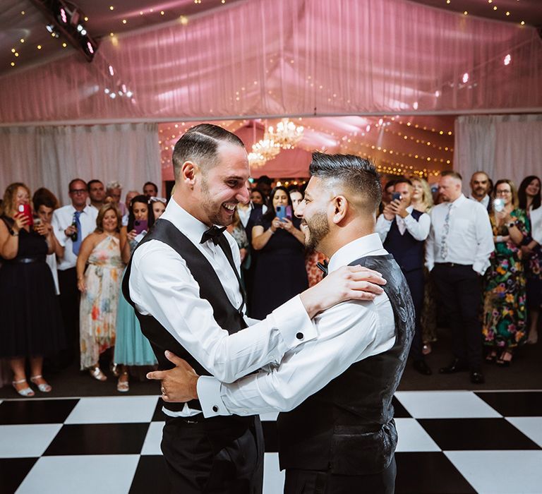 First dance for the two groom to Beyonce at their gay same sex wedding 