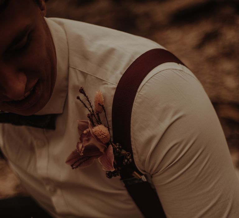 Buttonhole for lake district elopement wedding