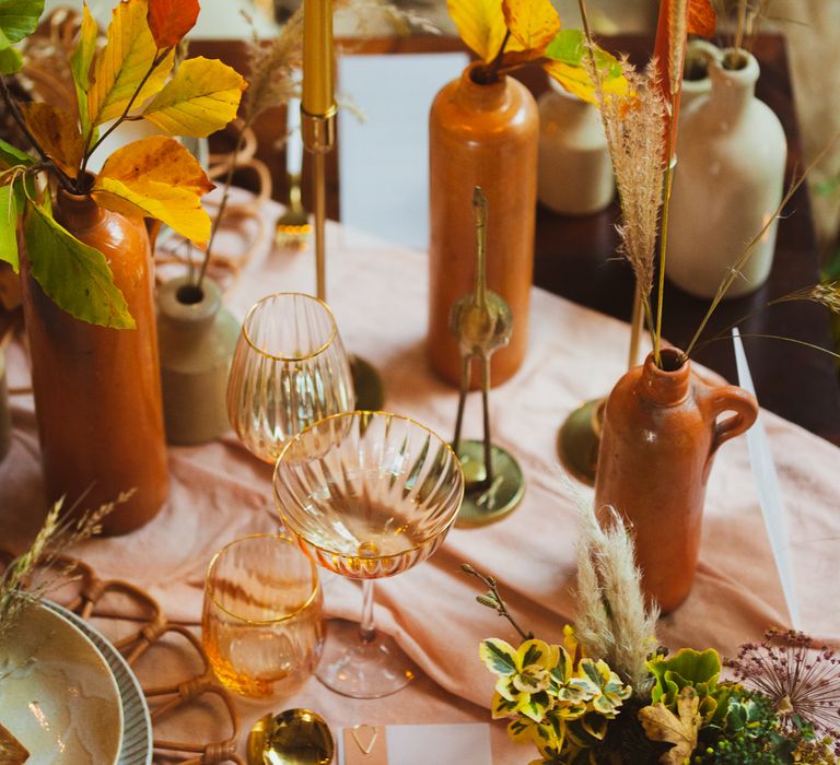 Tablescape for boho wedding inspiration