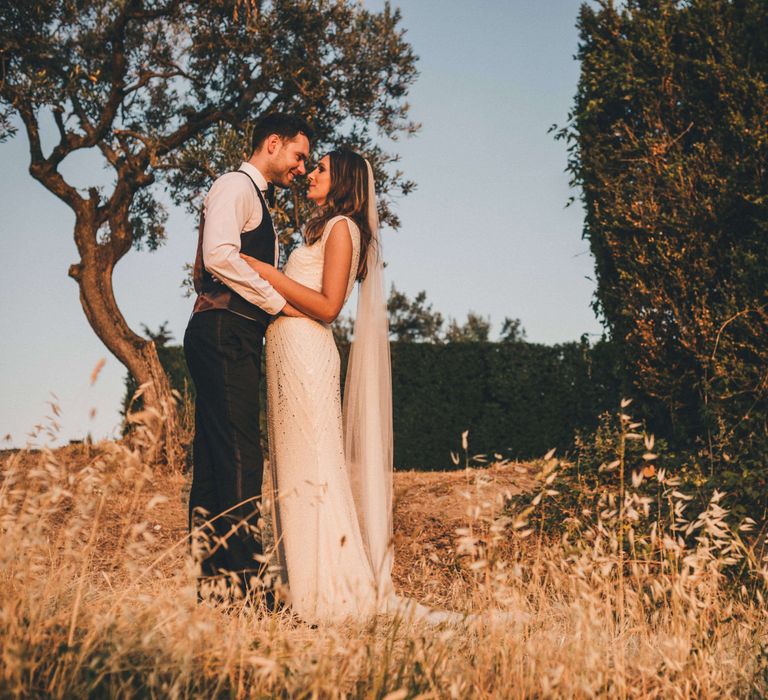 Romantic sunset photography for Tuscany Italy wedding