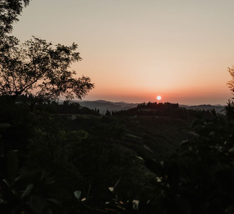 Sunset views at Italian destination wedding