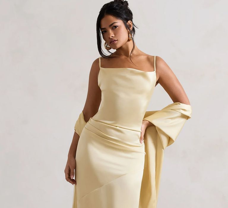 pastel yellow bridesmaid dress from Club L London 