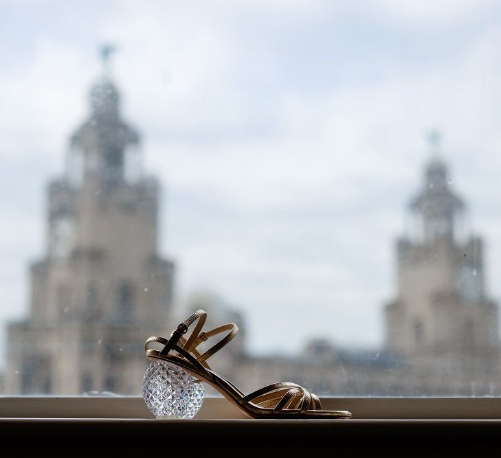 Wedding shoes with glass heels 