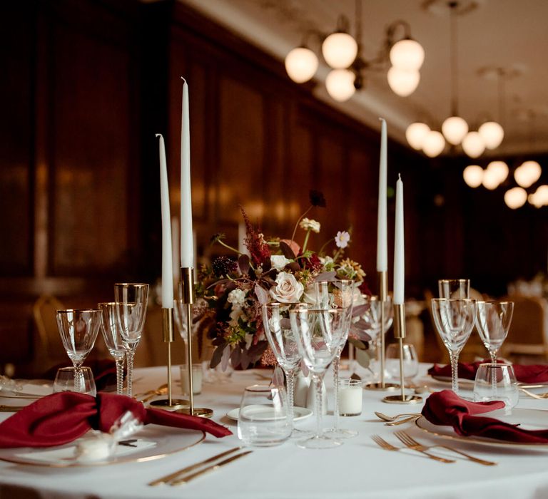 Autumnal wedding tablescape 