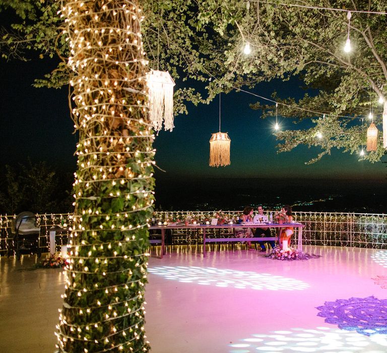 Amazing outdoor lighting by G Sounds & Lights to light up the dance floor at night