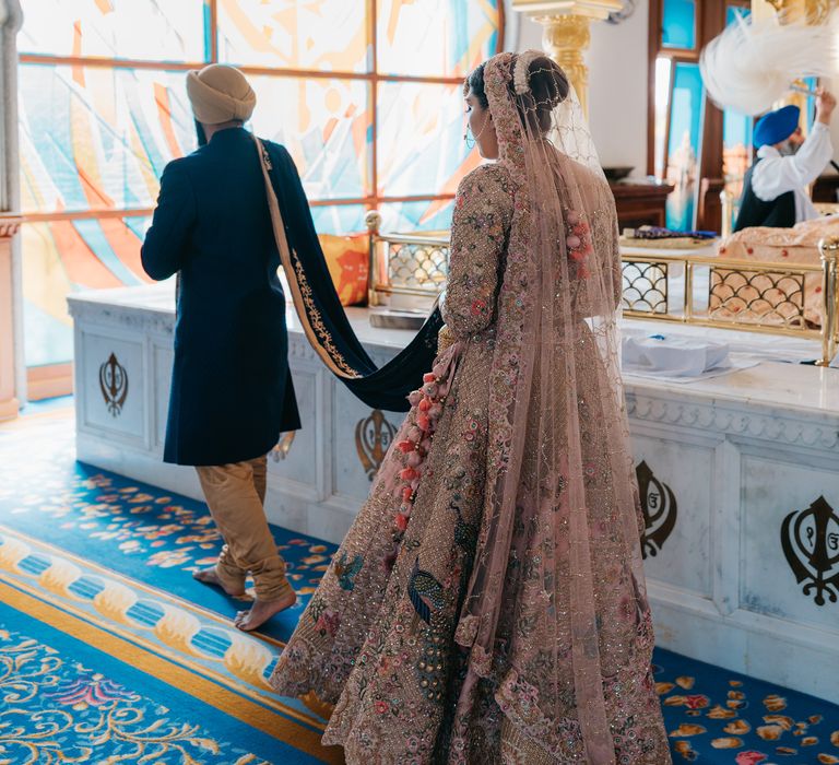 Bride & groom during traditional Punjabi wedding ceremony