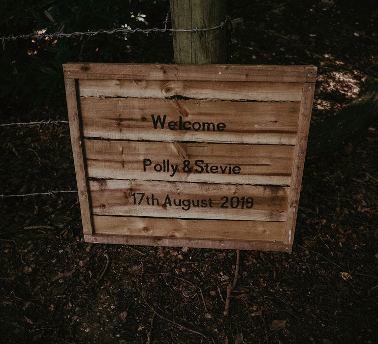 Wooden personalised welcome sign