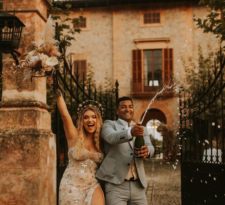 Bride & groom celebrate on their wedding day