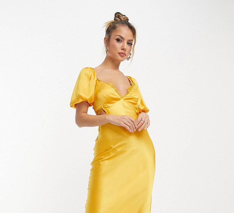 Yellow gold bridesmaid dress from Asos