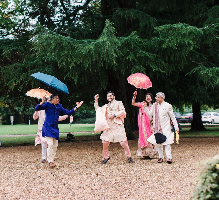 The arrival of the groom and his party to the Hindu ceremony - called the vara yatra or baraat 