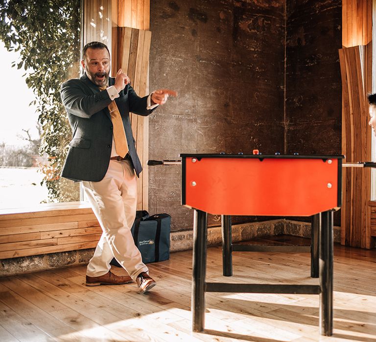 A foosball table for the wedding entertainment 