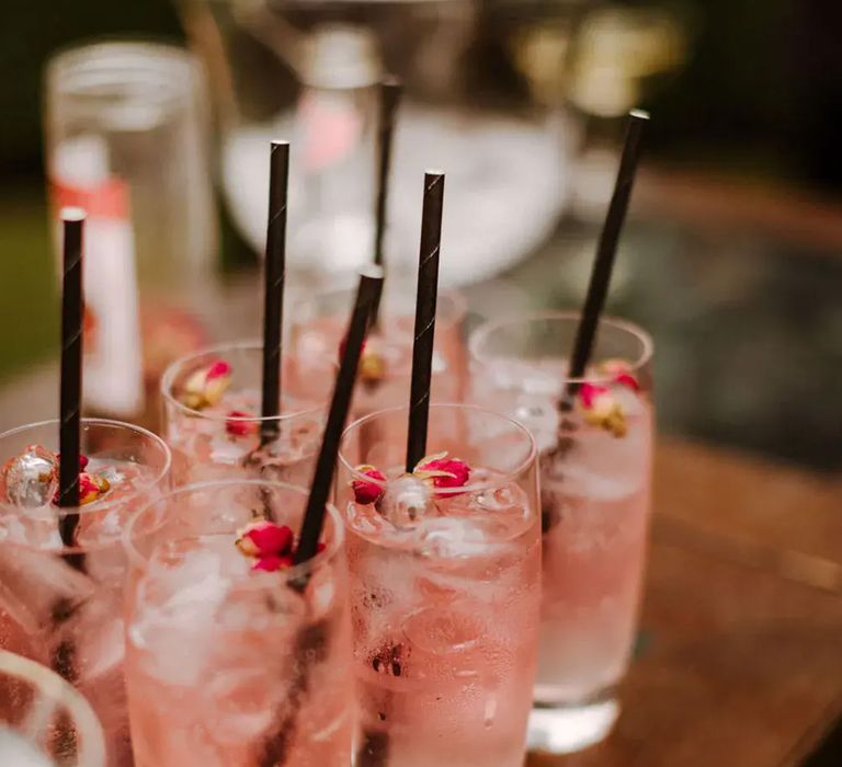 Collection of pink cocktails by The Curries Photography