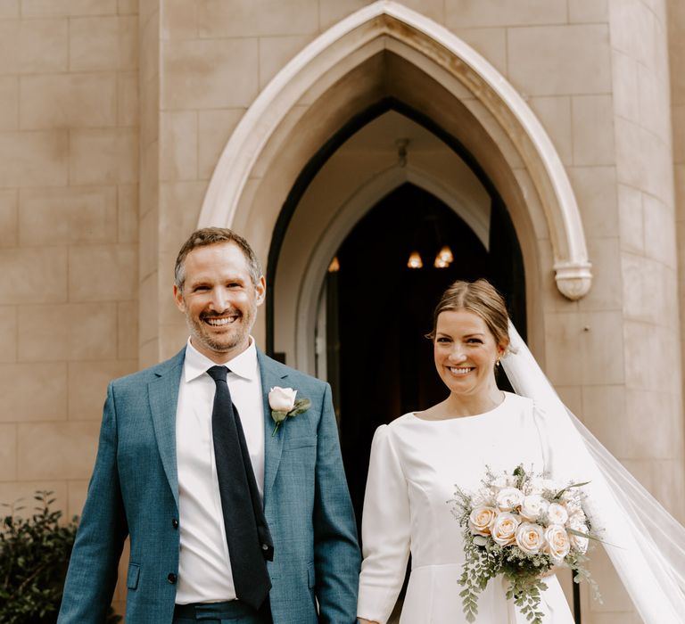 Bride and groom at Pylewell Park wedding