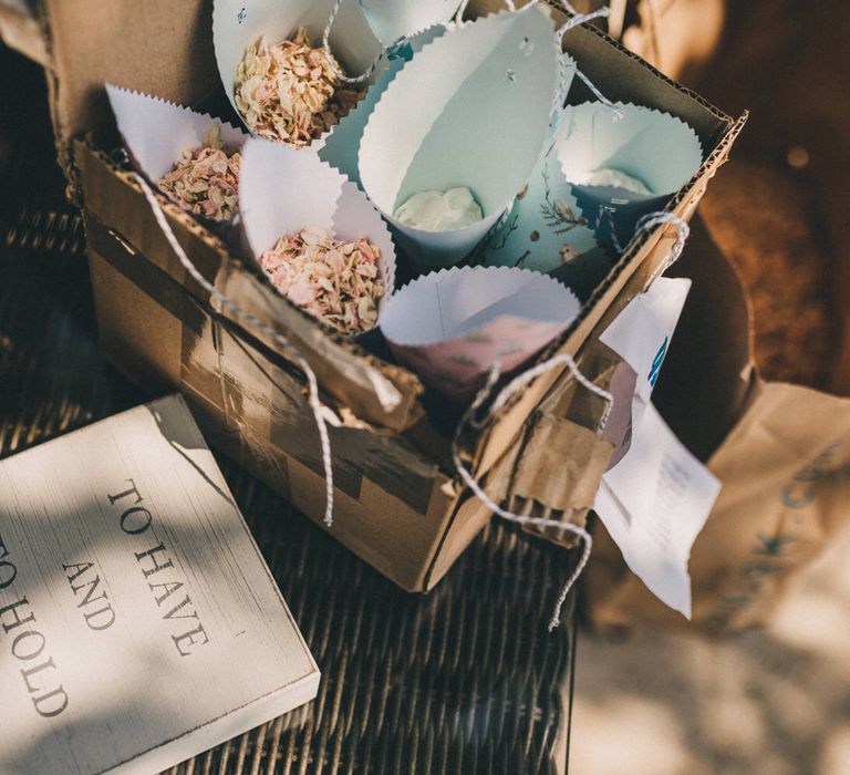 Natural wedding confetti at Le Mas De La Rose wedding