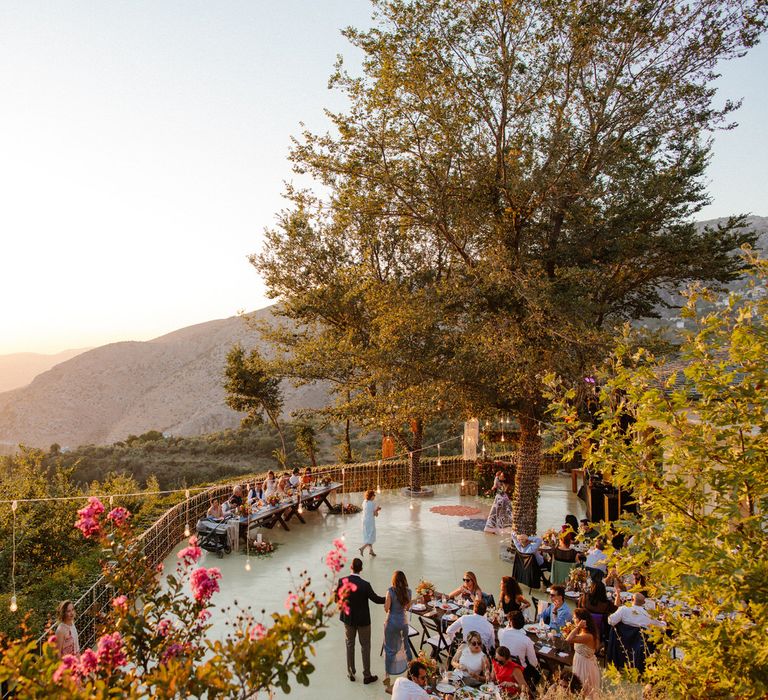 The view from the wedding reception had panoramic views of the town below