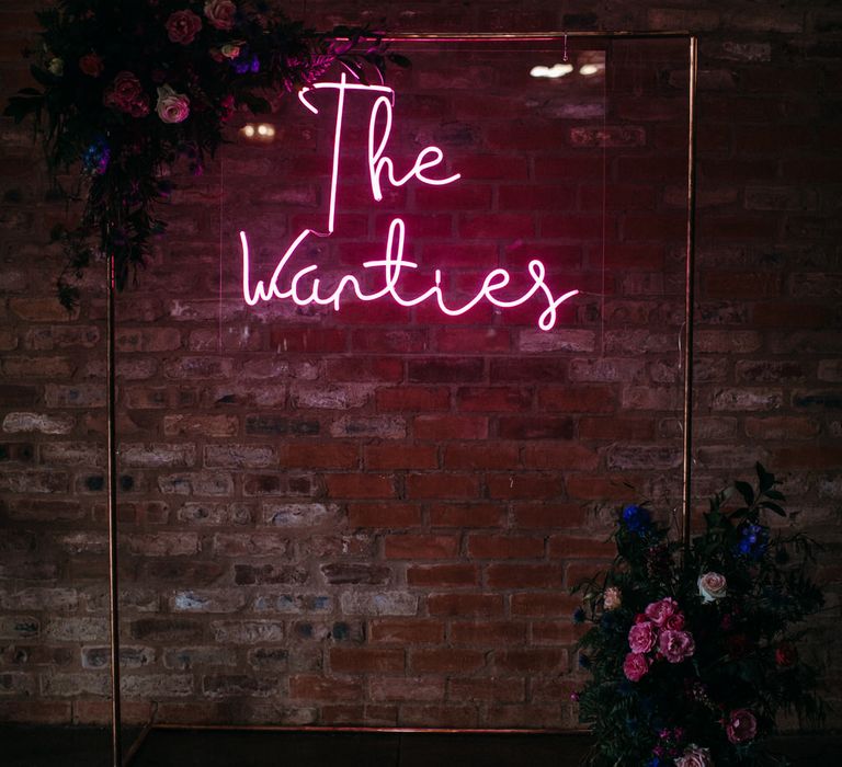 Personalised pink 'The Wanties' neon sign by The Glow Co