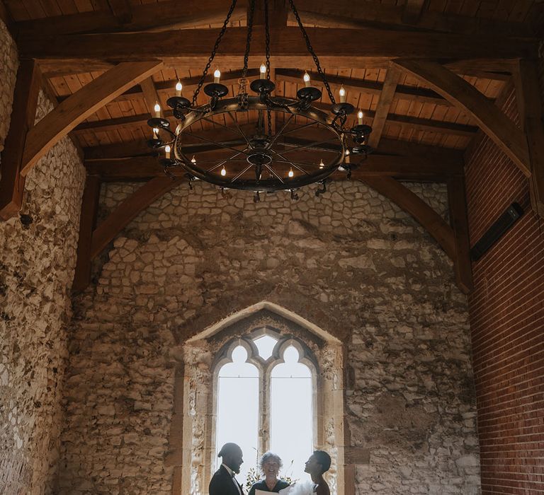 Pentney Abbey wedding venue with stunning historic window 