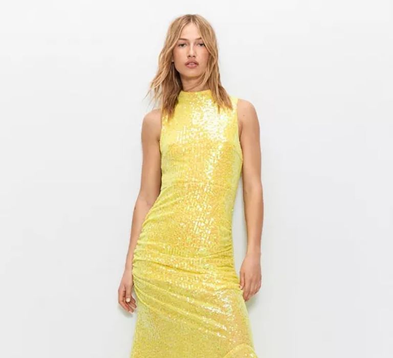 Lemon yellow bridesmaid dress from Warehouse