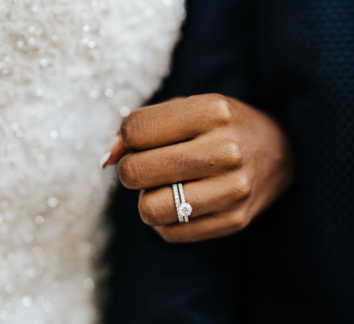 diamond engagement ring and wedding band 