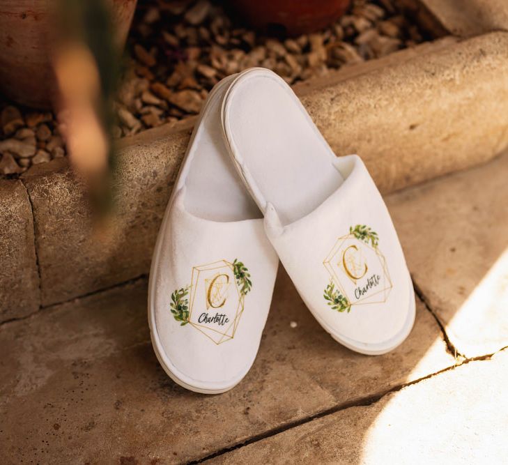 Personalised wedding slippers