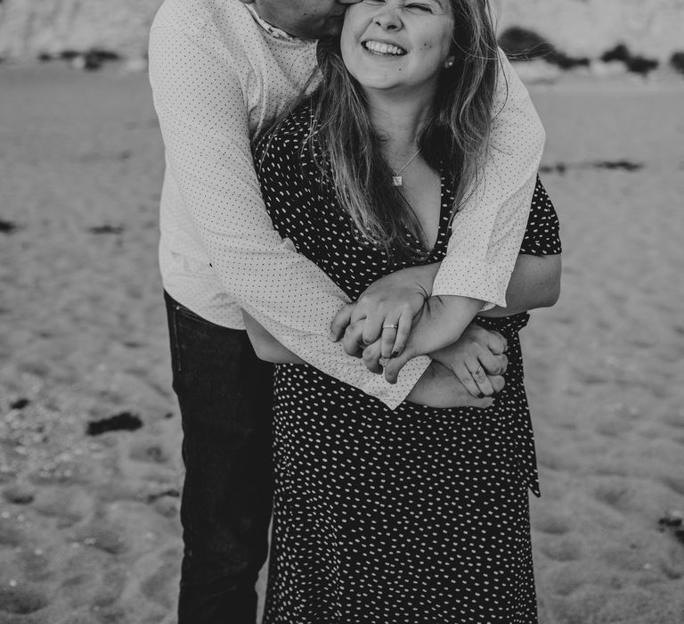 Black and white couple engagement photography