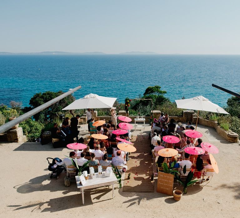 Outdoor wedding ceremony in France