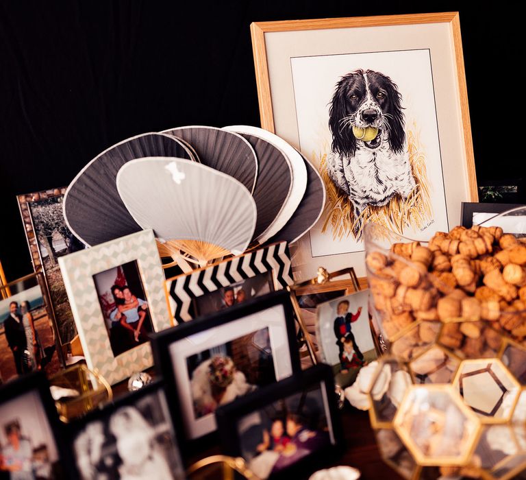 Photograph memory table at wedding