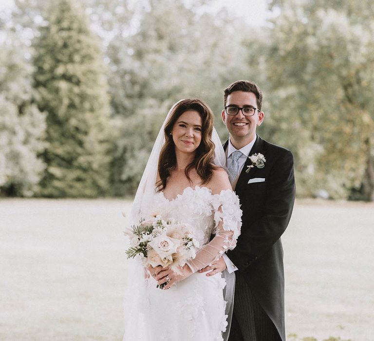 Bride and groom at Elmore Court