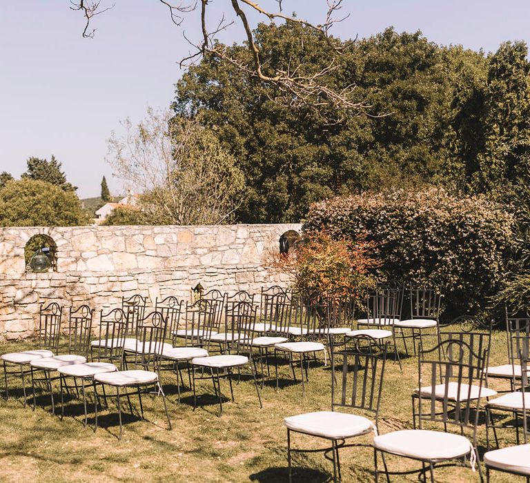 Outdoor wedding ceremony at Villa Lav in Croatia 