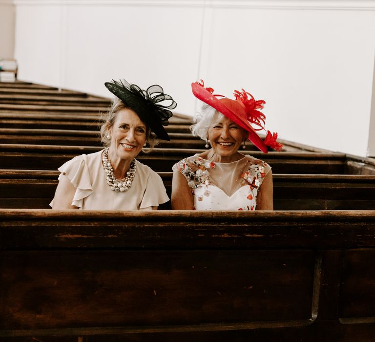 Wedding guests in church for micro ceremony