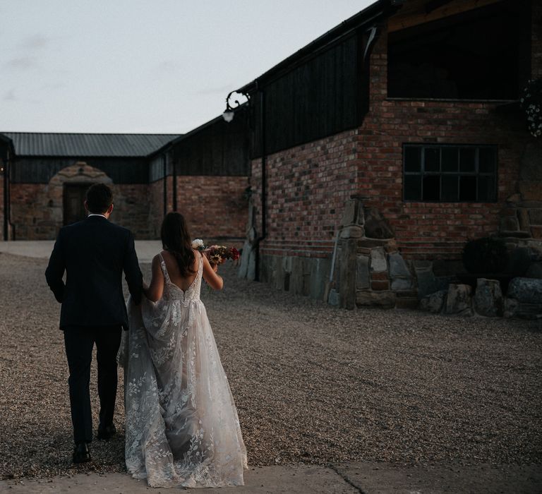 Bride and groom at Willow Marsh Farm wedding 