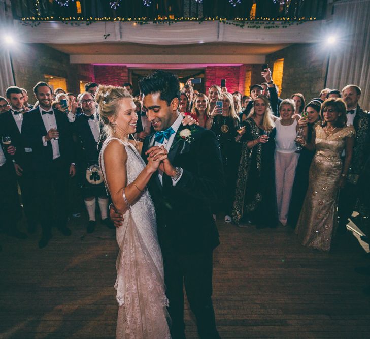 Bride and groom first dance at The Great Tythe Barn