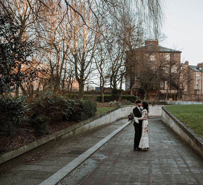 Bride and groom at Newcastle city wedding