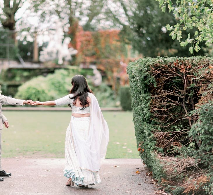 Asian bride and groom portraits in York House gardens 