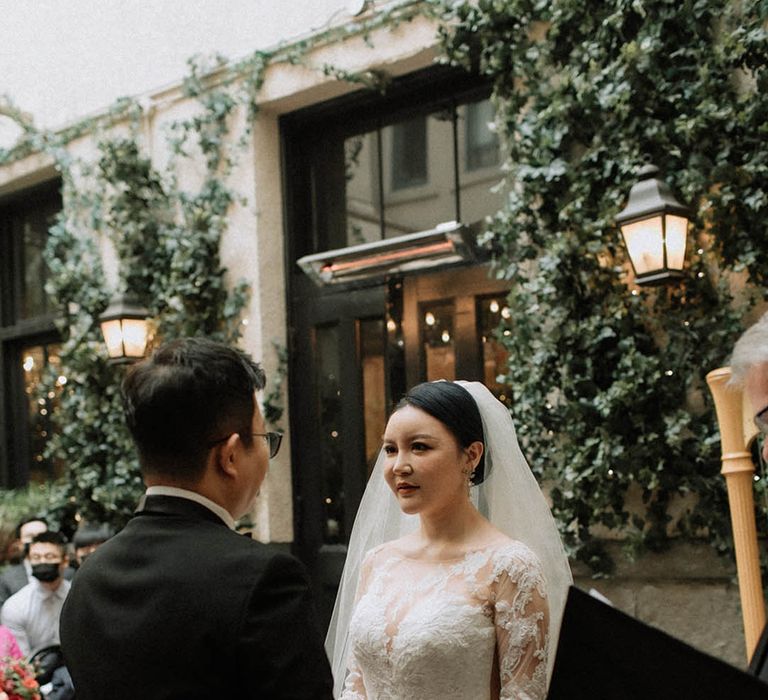 Chinese wedding tea ceremony for the bride and groom paired with a traditional civil wedding ceremony 