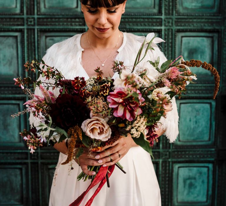 Oversized bridal bouquet by Agnes and Bee for Micro wedding 