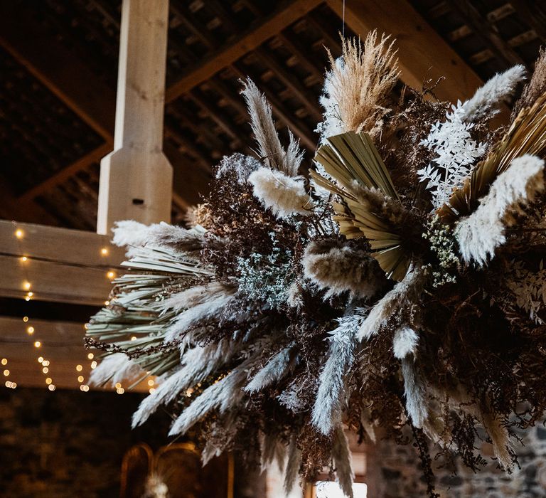 Boho pampas grass flower cloud wedding decoration