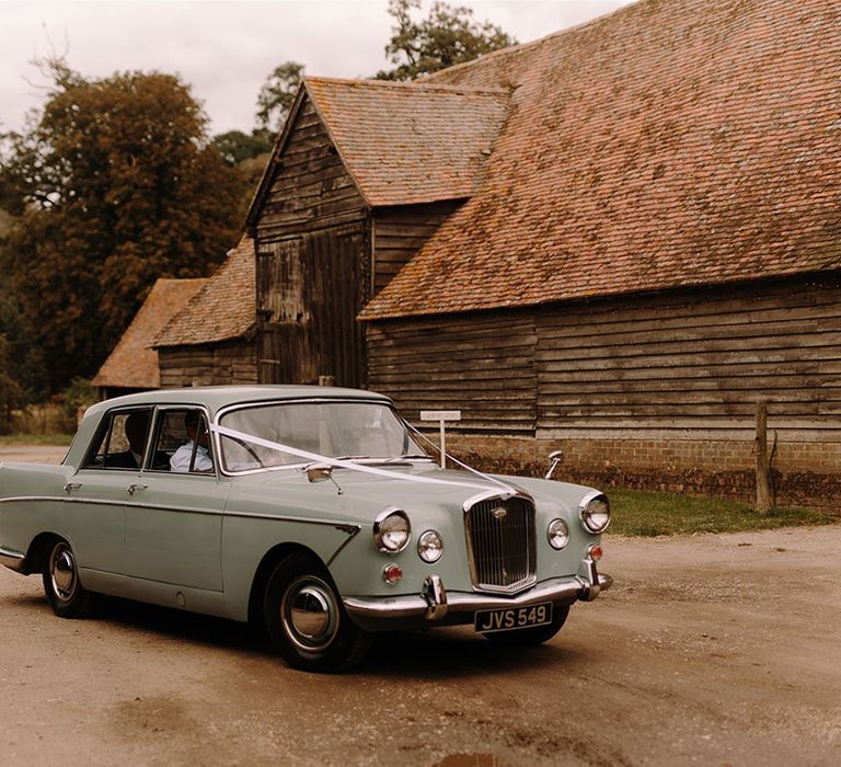 Vintage wedding car for rustic wedding